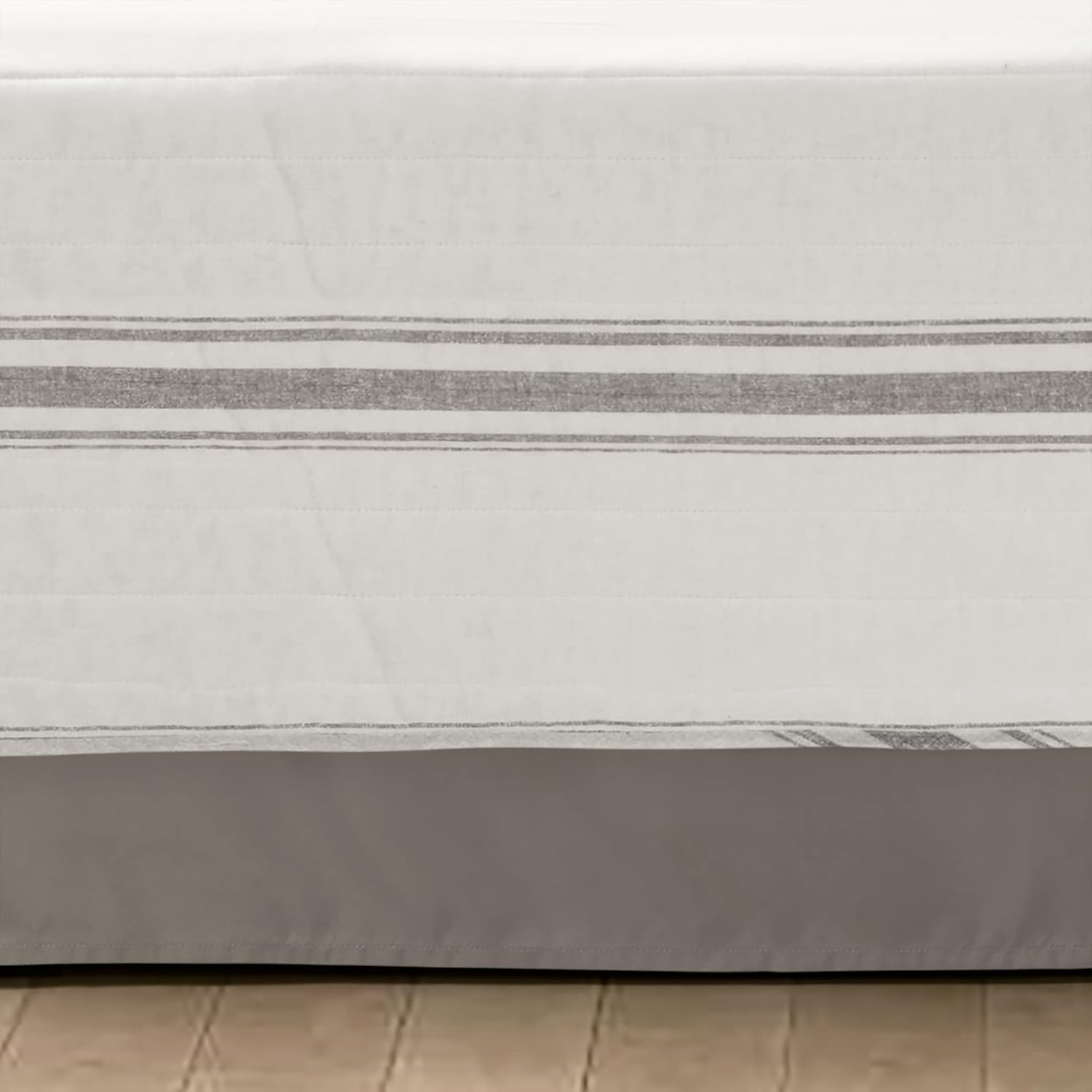 Lush Decor Juego para sofá cama de 3 piezas, a rayas, estilo rústico, color gris