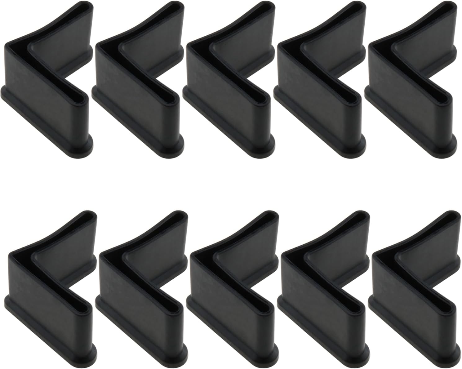 Heyous 10 fundas de goma en forma de L para pies de muebles, almohadillas de hierro angular, protectores de patas de patas de muebles, fundas de