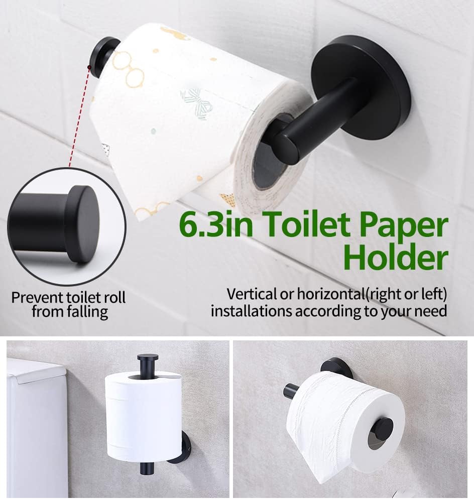 Juego de accesorios de baño de 10 piezas, barra de toalla individual retráctil de 27 pulgadas con soportes para papel higiénico, 3 ganchos