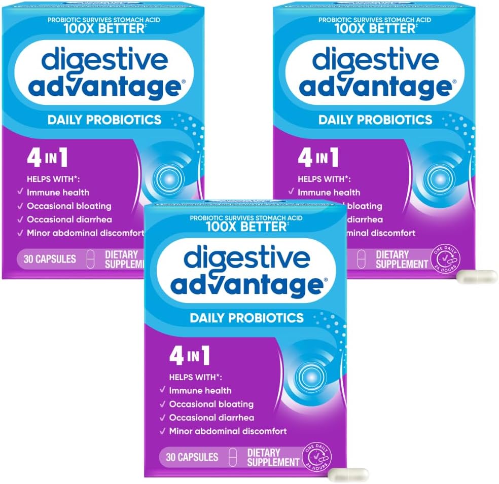 Digestive Advantage probiótico diario, 30 cápsulas (Paquete de 3)