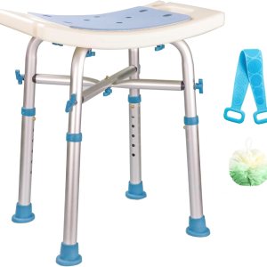 Taburete de ducha con soportes únicos de barra transversal resistente, asiento de ducha, silla de ducha ajustable en altura para duchabañera Taburete de ducha con soportes únicos de barra transversal resistente, asiento de ducha, silla de ducha ajustable en altura para duchabañera