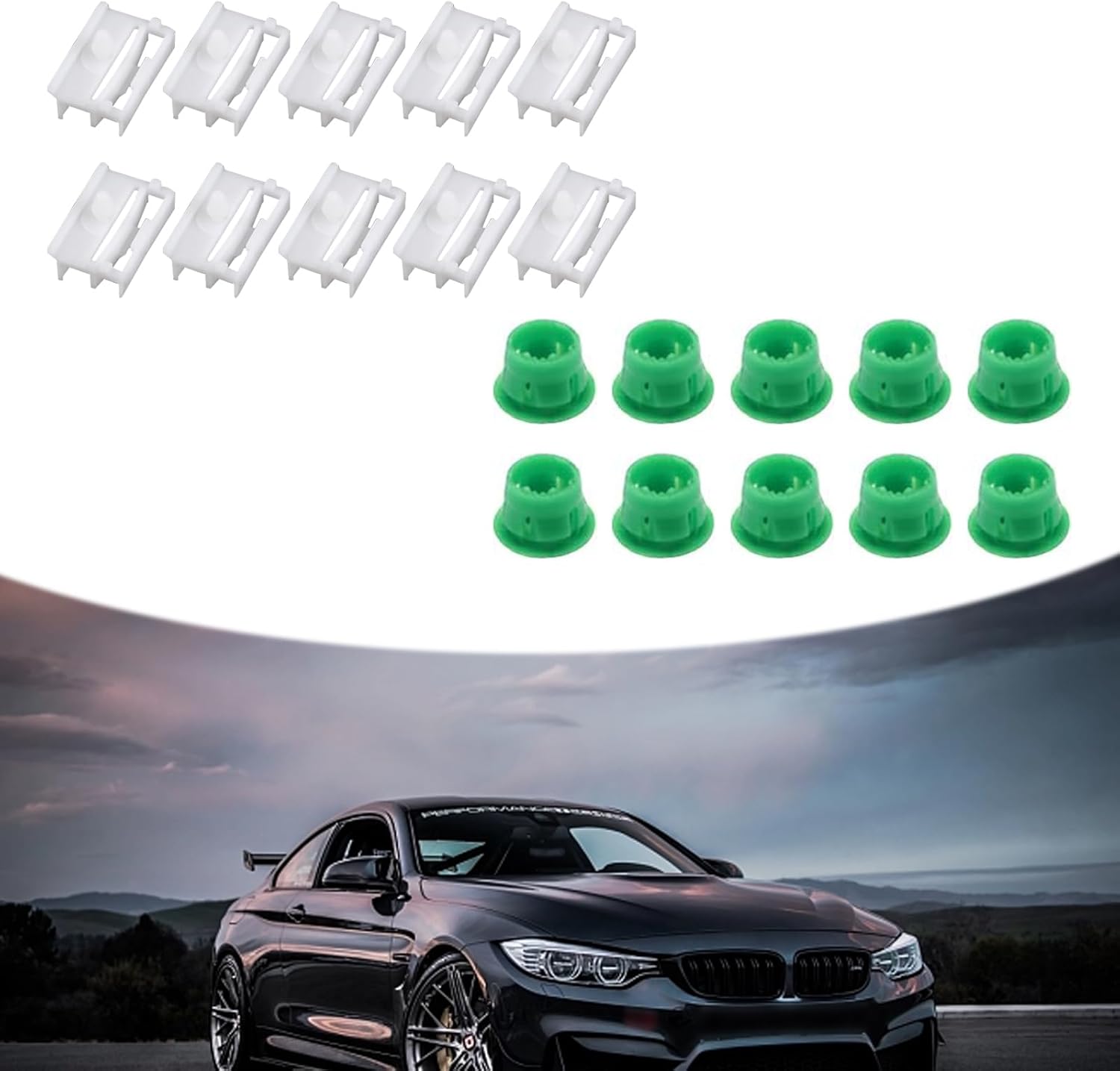 Jawmoy 20 piezas de clips de sujeción para faldón de umbral de automóvil, placa basculante para faldón lateral de repuesto 51711932996 51718184574,