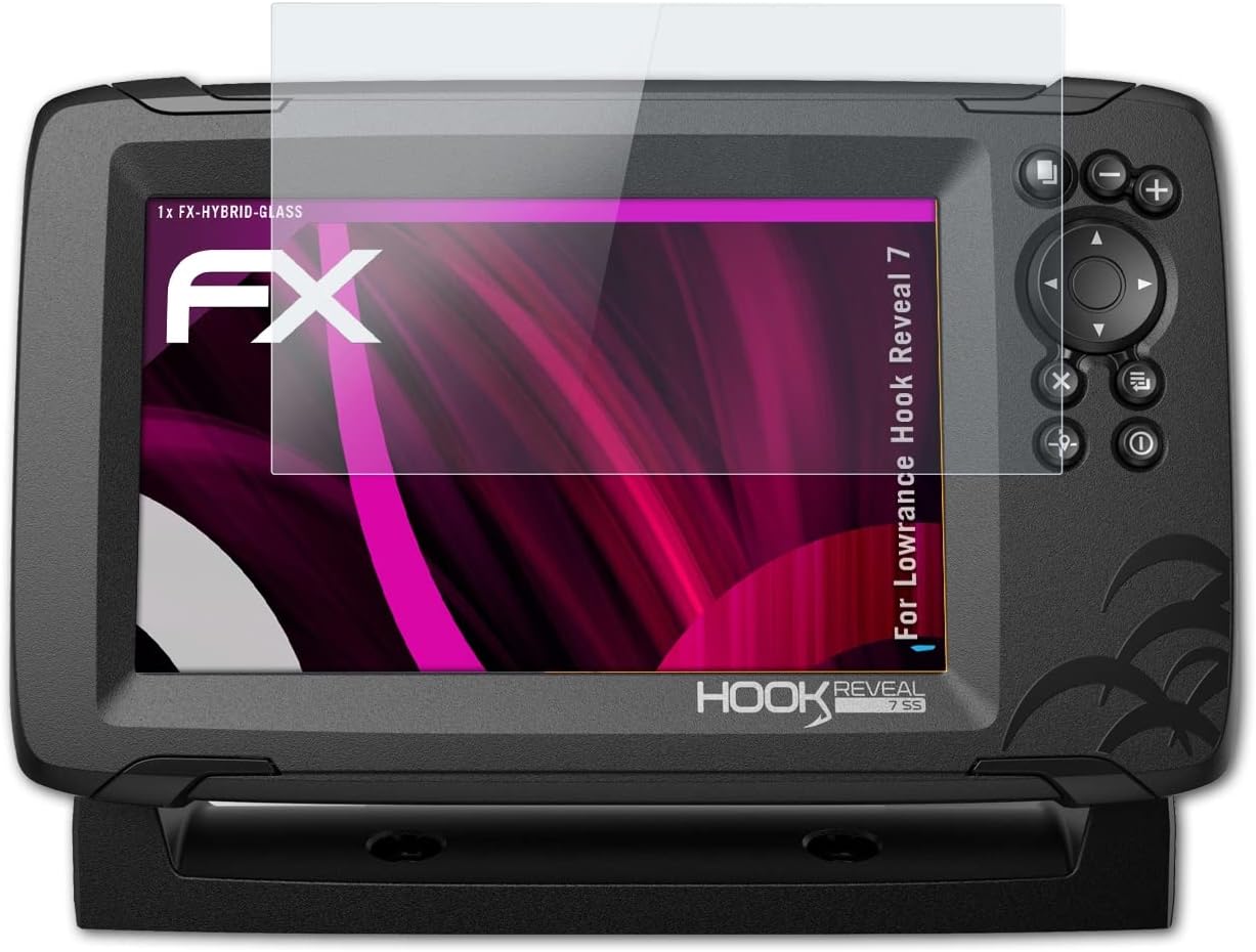 Película protectora de vidrio de plástico compatible con Lowrance Hook Reveal 7 Glass Protector, 9H Hybrid-Glass FX Glass Screen Protector de