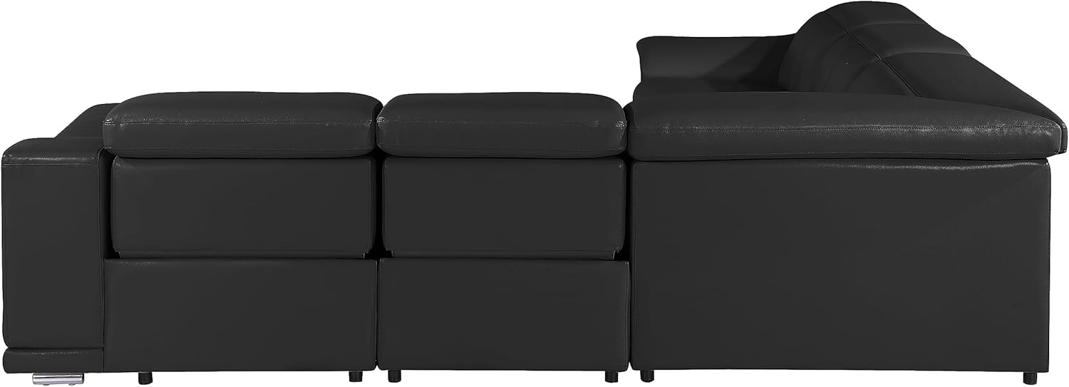 Sofá modular Venice de 5 piezas con 3 reclinables eléctricos, cuenta con reposacabezas ajustable, soporte lumbar, estación de carga USB e