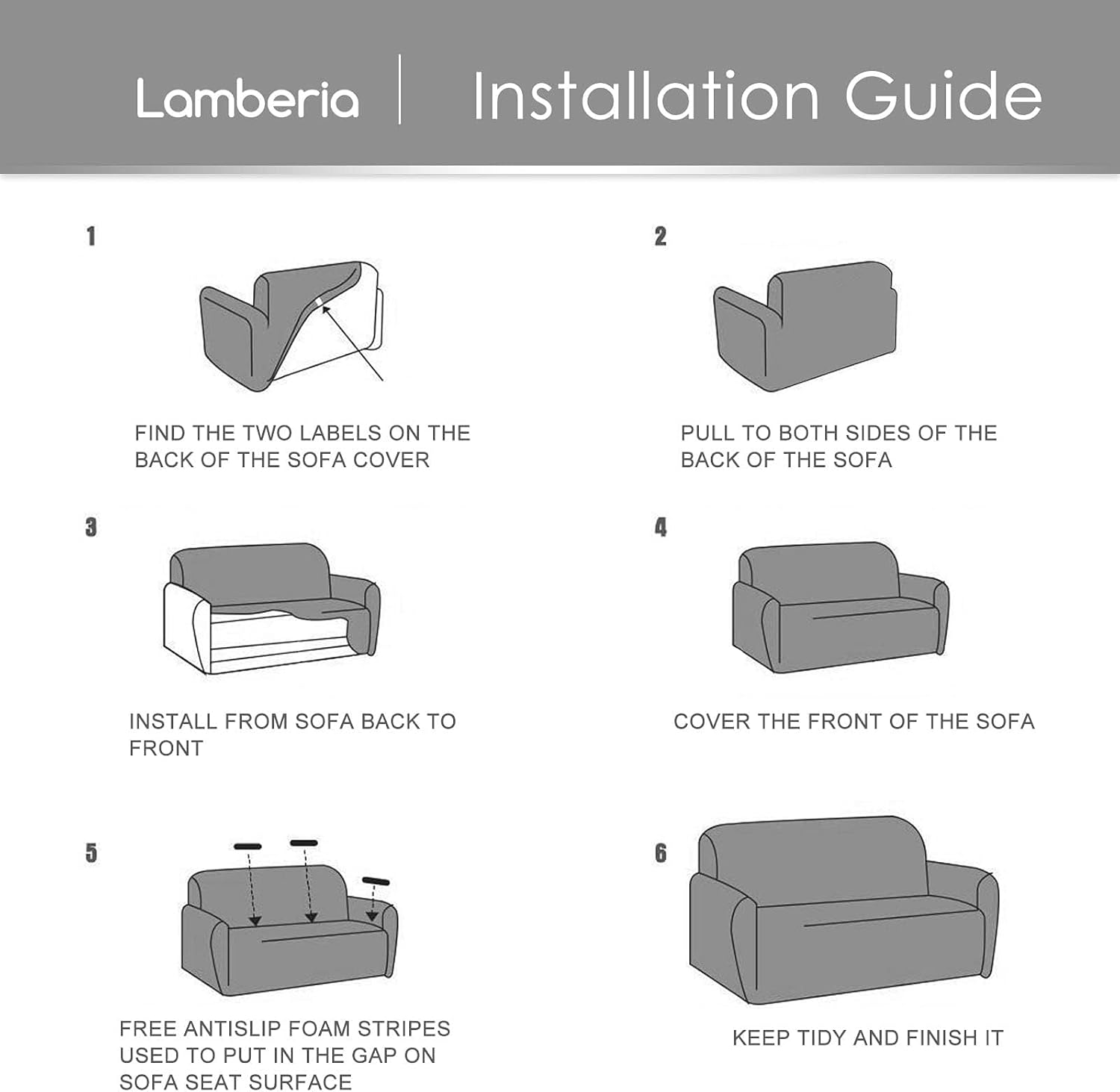 Lamberia – Funda de sofá de alta elasticidad para sofá de 3 cojines, 4 piezas gruesas y lavables, funda de terciopelo de felpa para sofá, funda