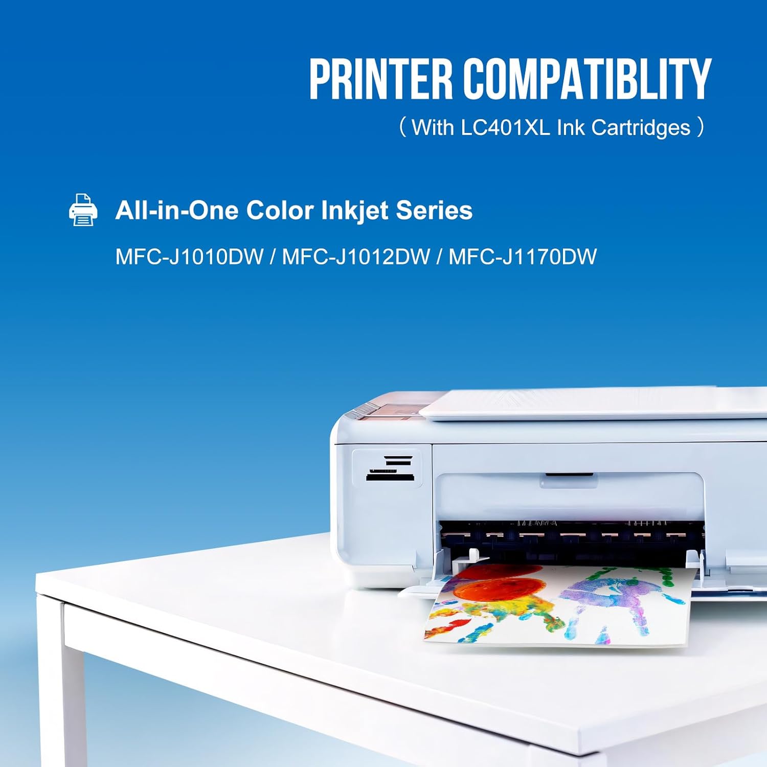 LC401 XL – Cartuchos de tinta compatibles con impresora Brother LC401XL LC401 XL para MFC-J1010DW MFC-J1012DW MFC-J1170DW (cian, magenta, amarillo,