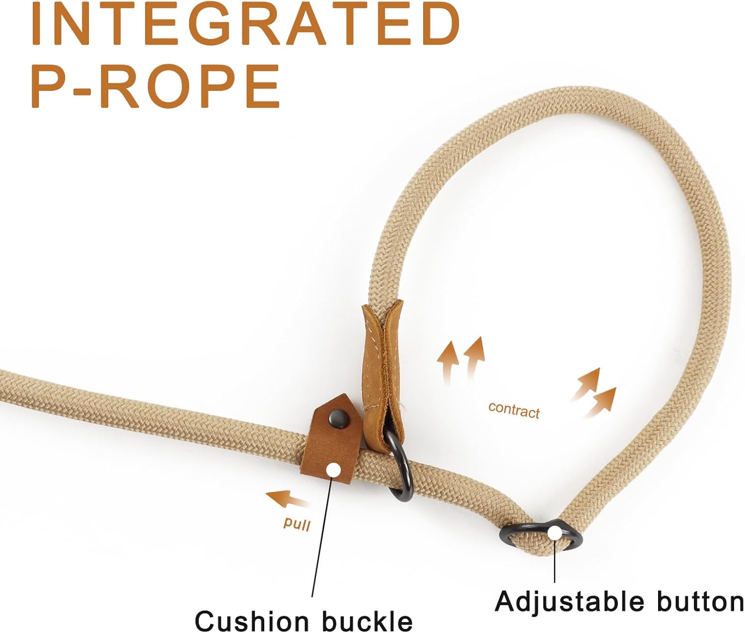 Correa de perro con asa ajustable, manos libres, correa de perro de cuerda fuerte y duradera, cómoda correa de bucle ligera para perros grandes,