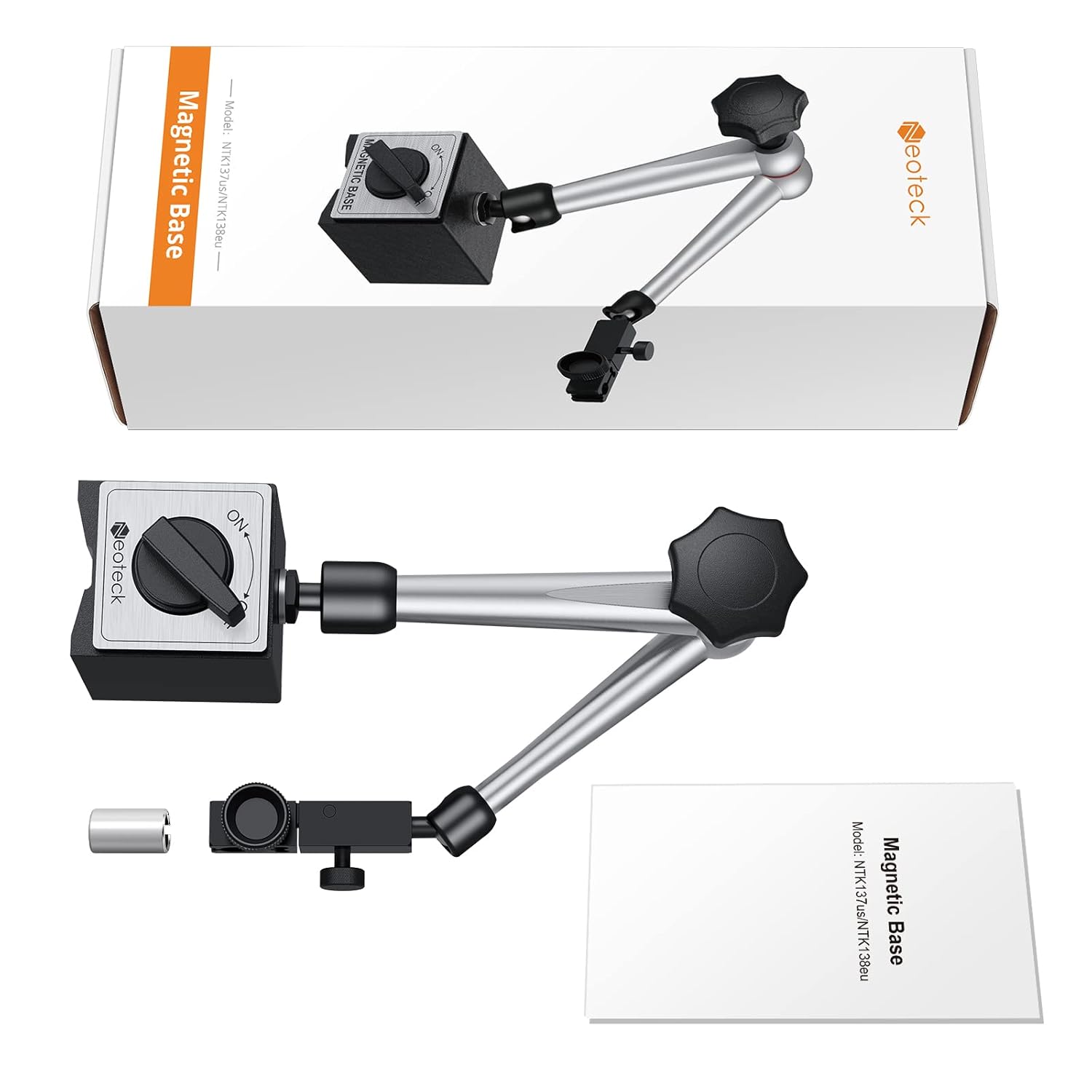 Neoteck Soporte De Base Magnética Para Indicador De Dial Digital Pro-176lbs80kg Fuerza De Tracción – Plata