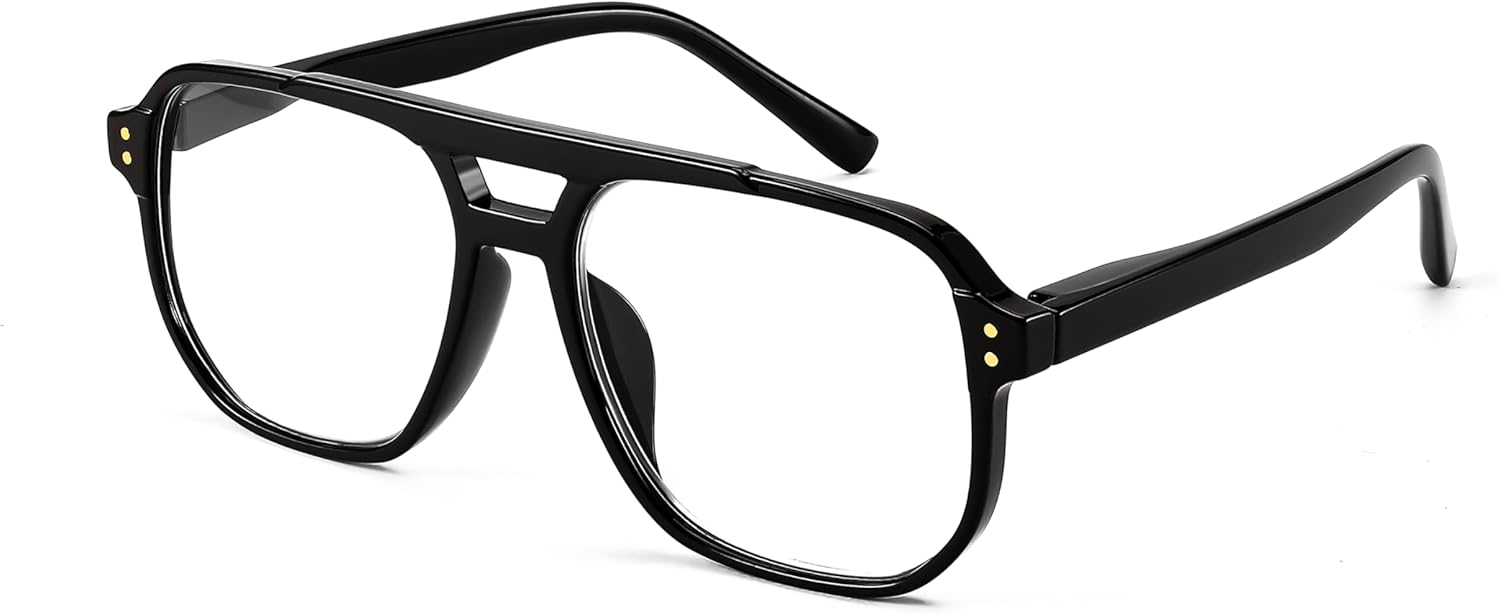 FEISEDY Retro Aviador Lectura Gafas Mujeres Hombres Azul Bloqueo Luz Lector Plástico Ligero Marco B0071