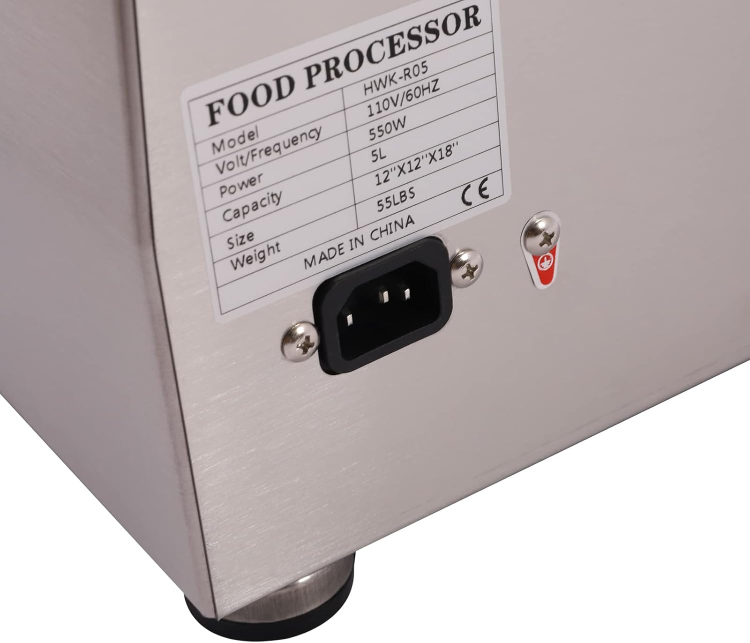 Picador de alimentos, 5L5.3 cuartos de galón, 110 V, 550 W, 1400 RPM, procesador de alimentos eléctrico comercial, cortador de alimentos con hoja en