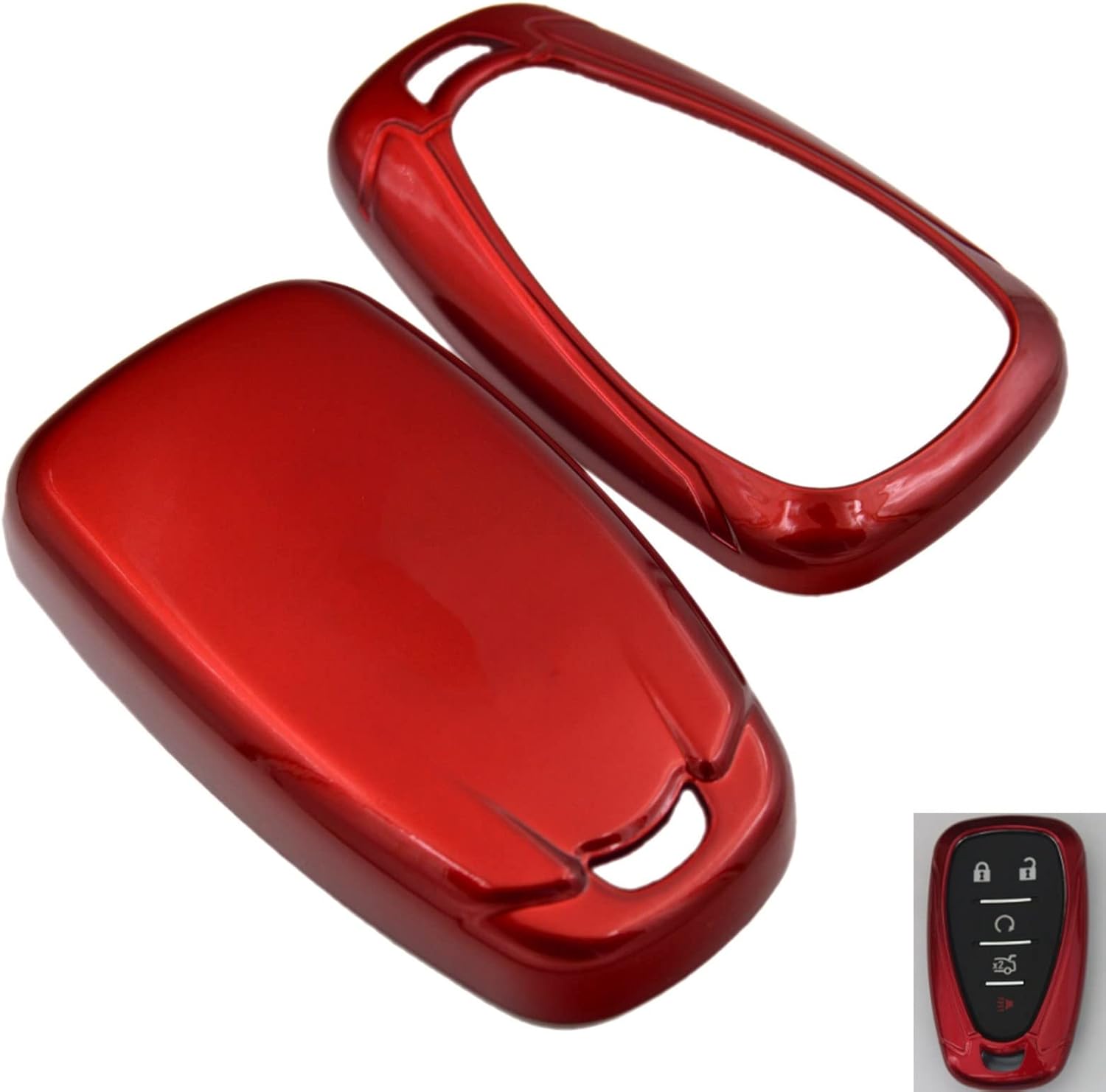 Funda para llavero + llavero para Chevrolet Chevy Malibu Camaro Trax Traverse Sonic Cruze Volt Equinox Trailblazer