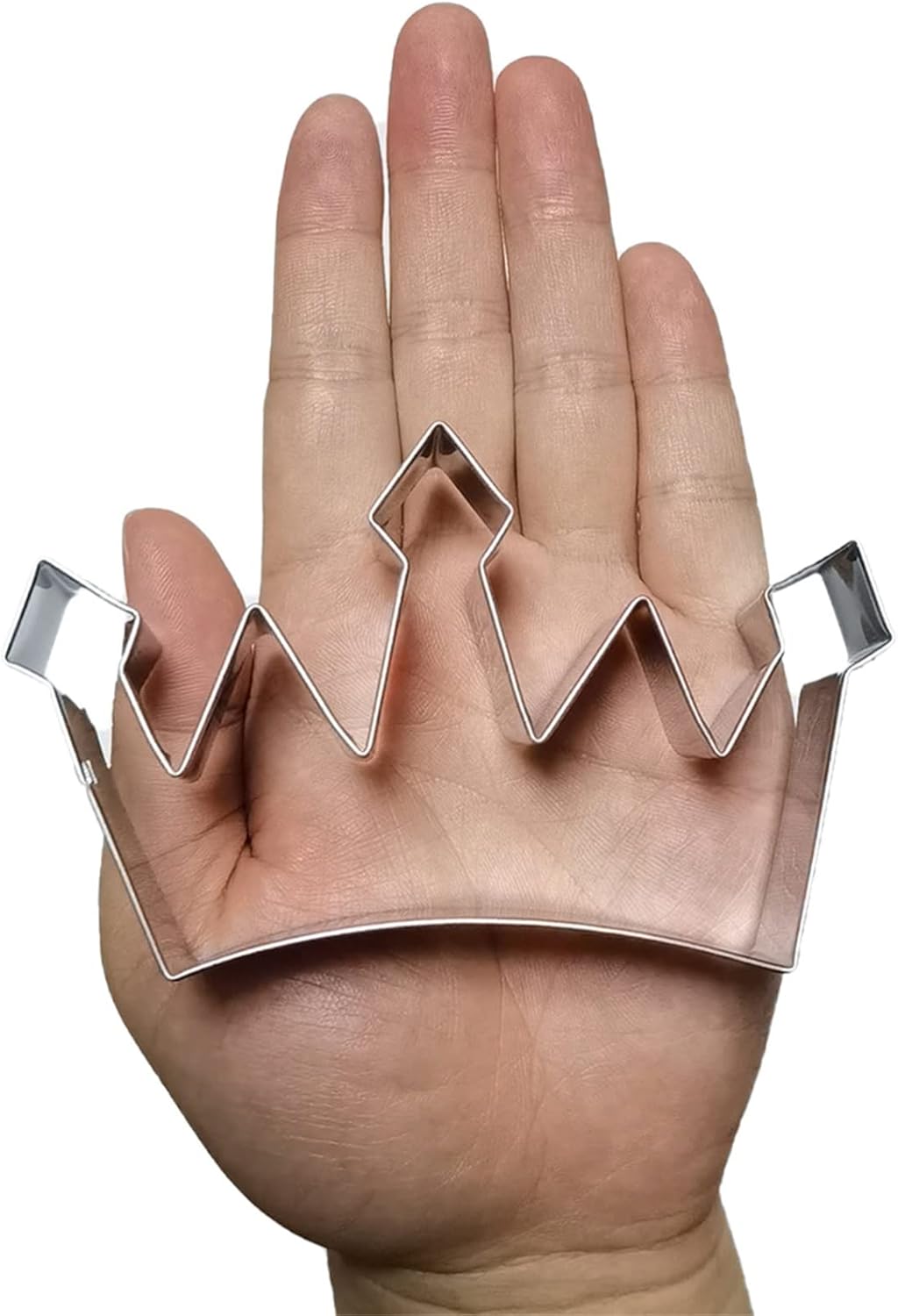 Cortador de galletas en forma de corona de gran tamaño, cortador de galletas de acero inoxidable para reinareypríncipeprincesa, 4.4 pulgadas (modelo