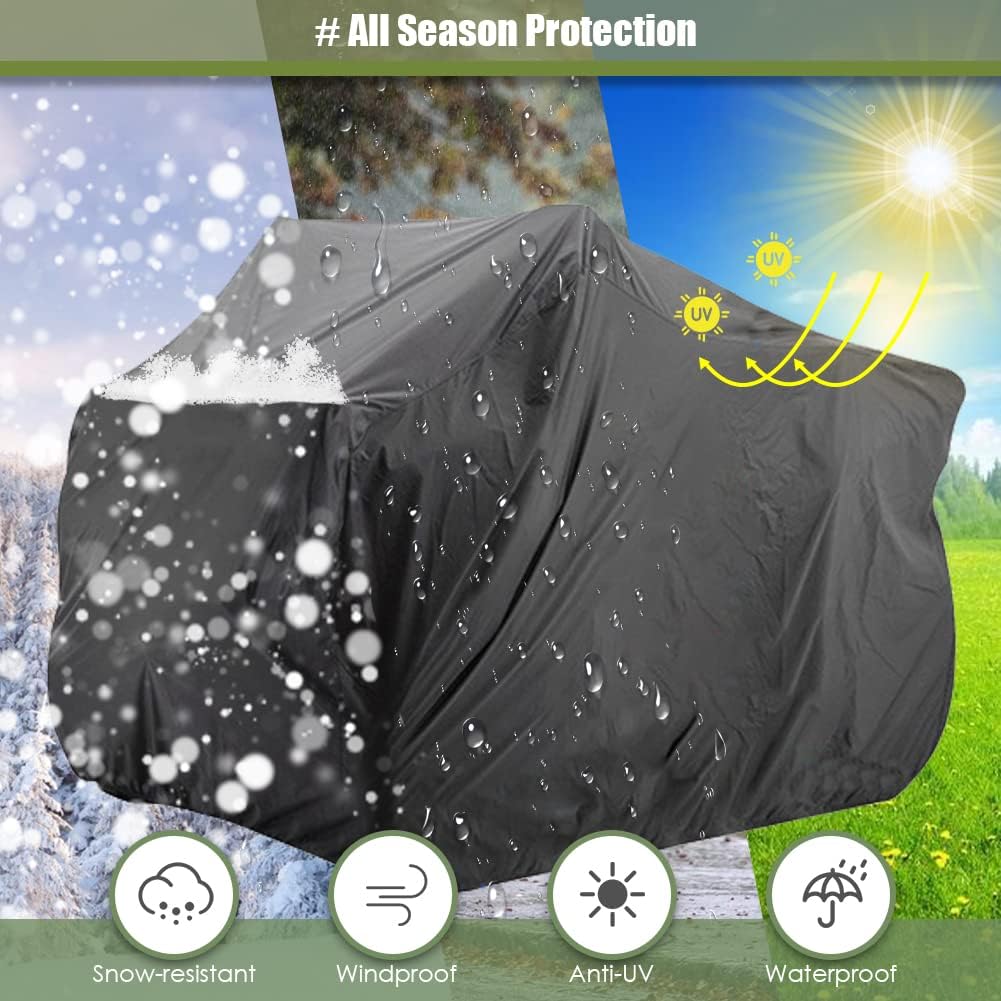 Funda impermeable para cuatrimoto con dobladillo elástico para Kawasaki, Arctic Cat, Honda, Polaris, Yamaha para todo tipo de clima, protección de 4