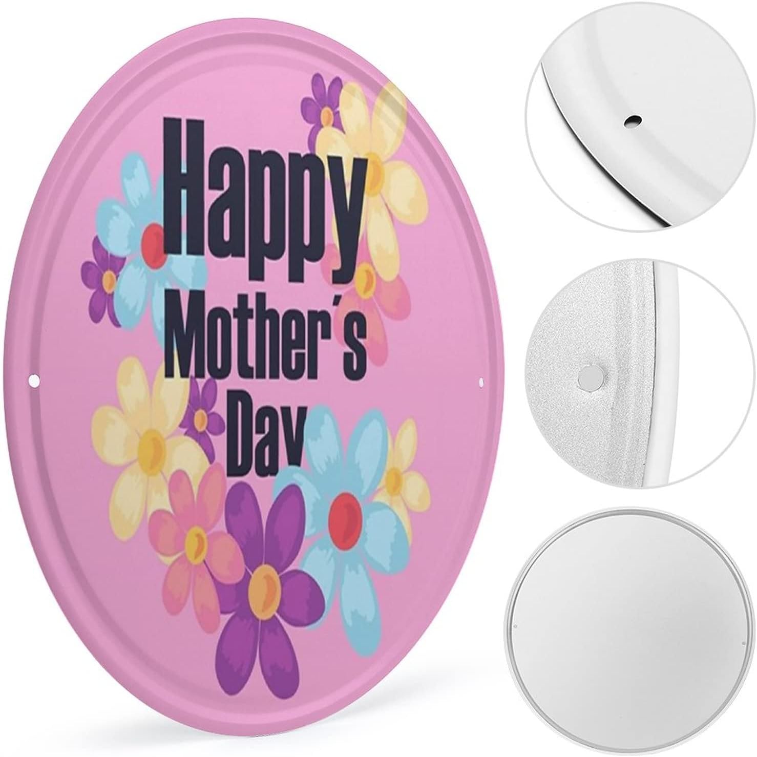 Cartel de metal con texto en inglés Happy Mother’S Day (Happy Mother’S Day de Stranger Things), decoración de pared, 6 x 6 pulgadas, cocina, puerta,