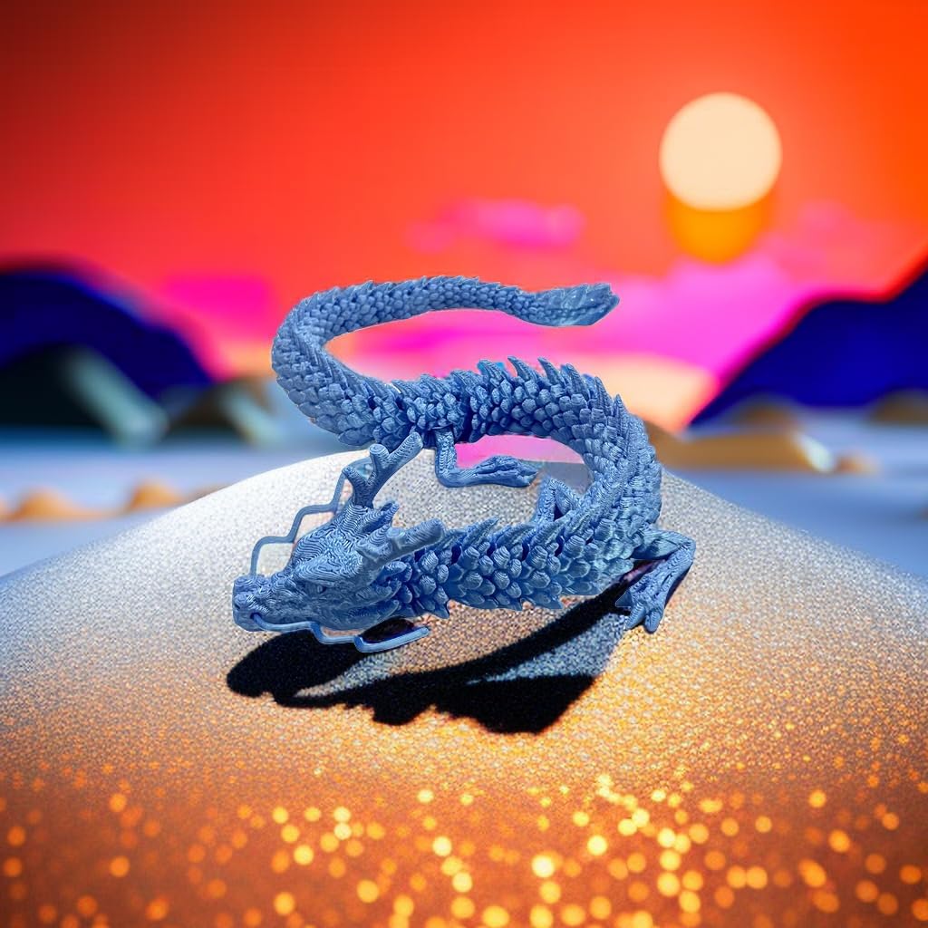 NEZIH Dragón impreso en 3D, articulaciones giratorias y articuladas articuladas en 3D, juguetes impresos en 3D de 18 pulgadas para niños y adultos,