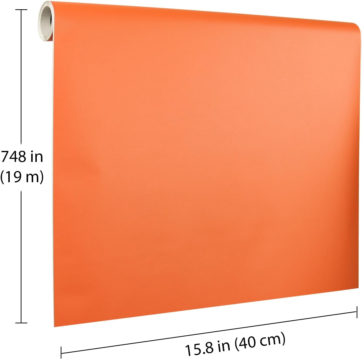 Papel tapiz naranja para despegar y pegar, 15.7 x 748 pulgadas, papel tapiz apto para inquilinos, papel de pared extraíble de PVC de vinilo,