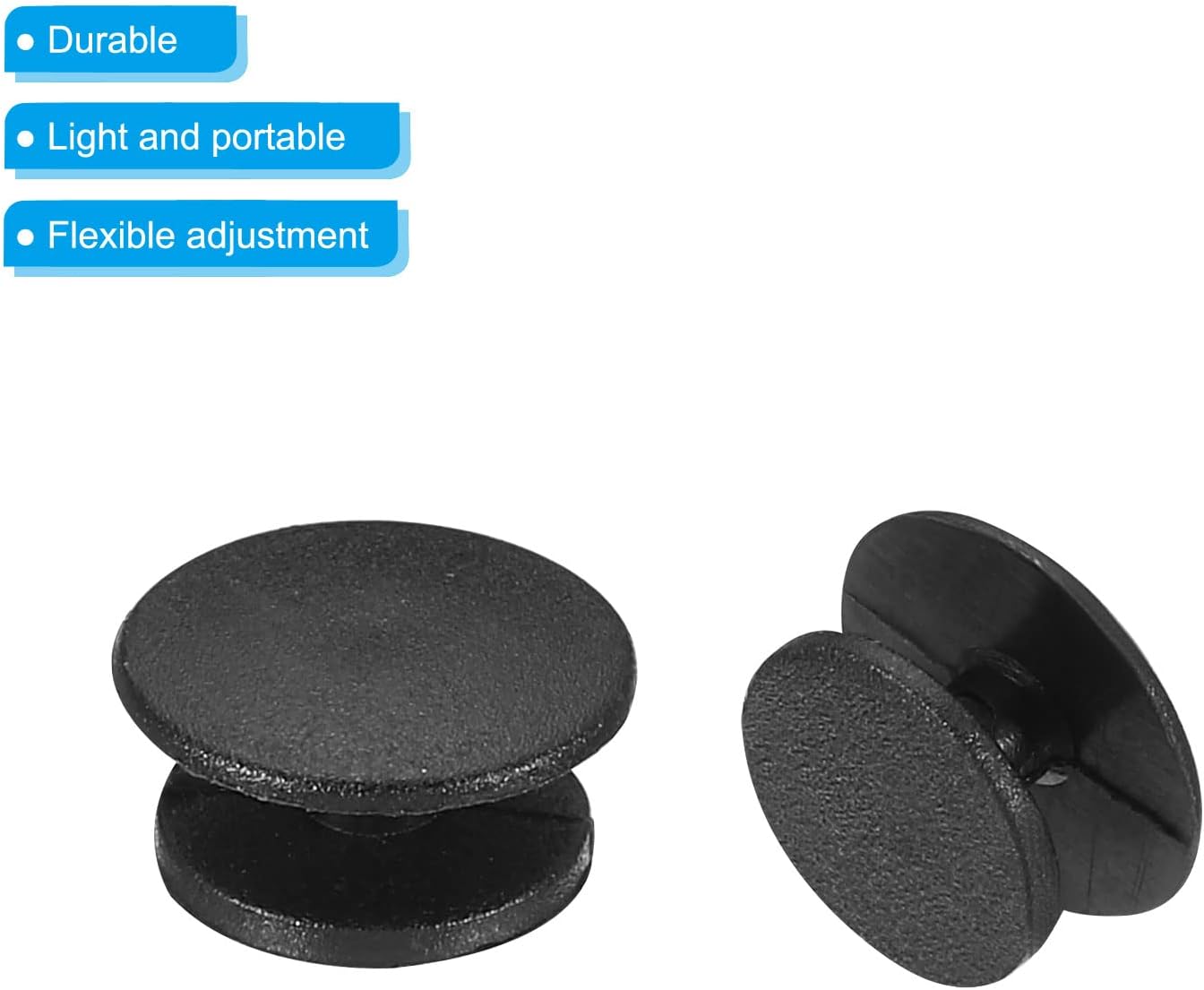 PATIKIL Encanto de botón de plástico, hebilla de botón, accesorios de espalda pulsera zapato encanto decoración para adornos, Negro –