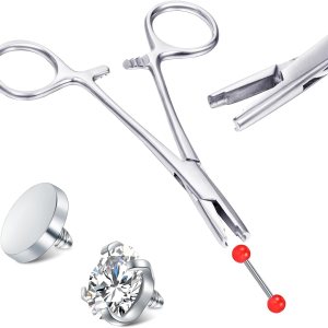 JIESIBAO Herramienta de perforación para todos los piercings, herramienta versátil para oreja, labio, ombligo, lengua, ombligo, ombligo, tabique, JIESIBAO Herramienta de perforación para todos los piercings, herramienta versátil para oreja, labio, ombligo, lengua, ombligo, ombligo, tabique,