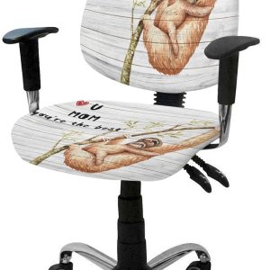 Funda para silla de oficina, diseño de perezoso, de grano de madera, elástica, universal, para silla de computadora, diseño de perezoso, funda Funda para silla de oficina, diseño de perezoso, de grano de madera, elástica, universal, para silla de computadora, diseño de perezoso, funda