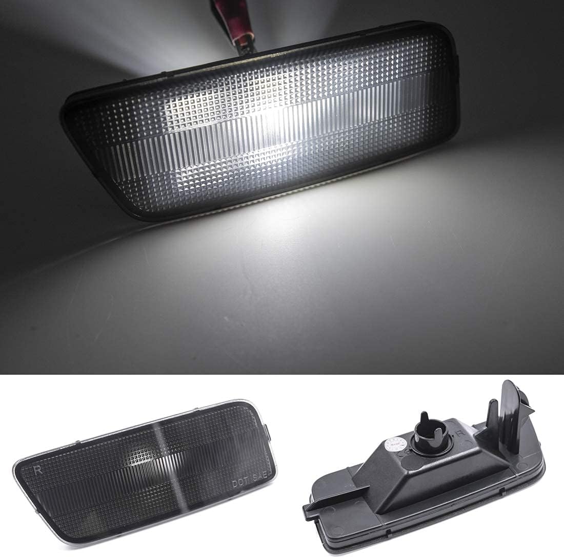 NSLUMO Parachoques delantero blanco llevó luces de marcador lateral para golf MK6 GTI lente ahumada luces laterales reemplazar OEM Sidemarker