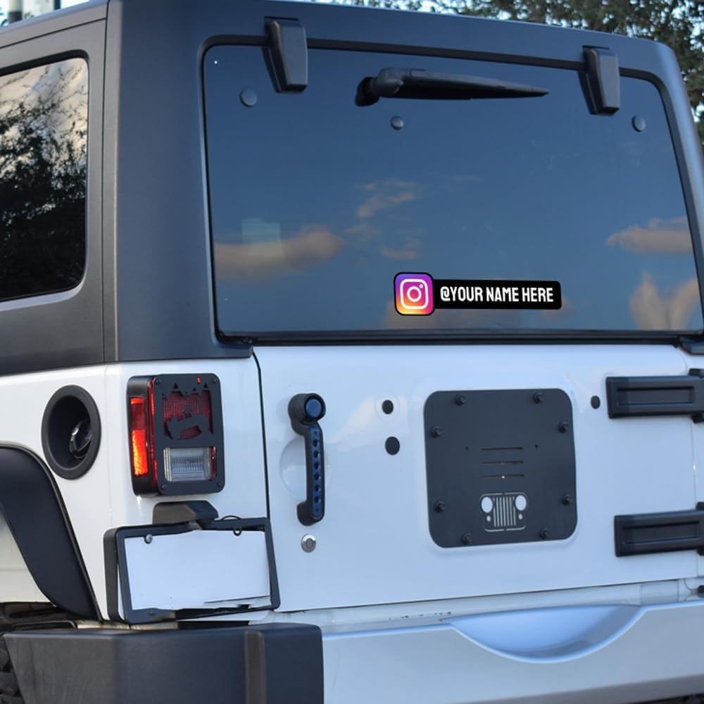 Calcomanías personalizadas de nombre de usuario de redes sociales para InstagramFacebookTiktokYouTubeTwitterSnapchat, vinilo para ventana de