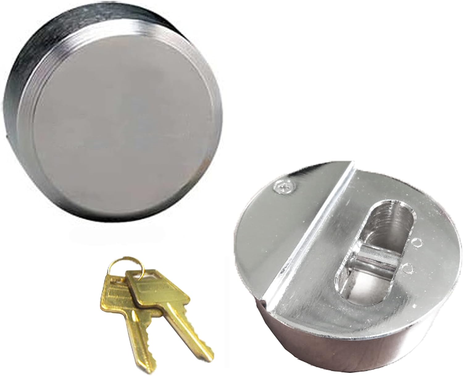 Candado de disco de hockey con grillete oculto, 2 llaves, cerradura de puerta para furgoneta y remolque de 2-78 pulgadas (239.5 ft KA (paquete de 5)