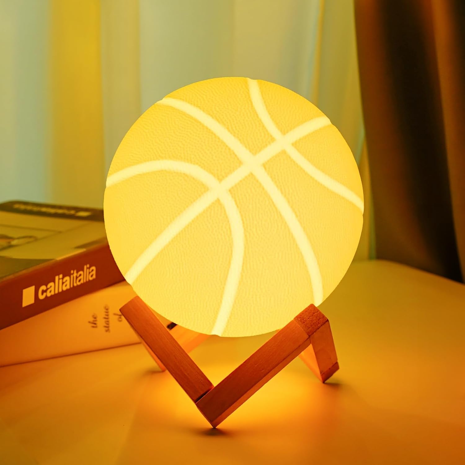 Luz nocturna de baloncesto, regalos para el día de San Valentín para él, lámpara de baloncesto para habitación de niños con control remoto, 16