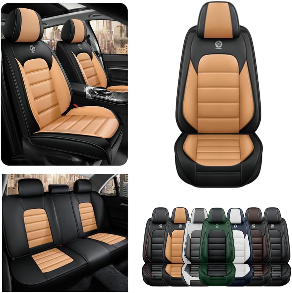 5 fundas de asiento para Chevy Aveo 2005-2023, fundas de asiento de automóvil de cuero, impermeables, antideslizantes, suaves, cómodas y de alta