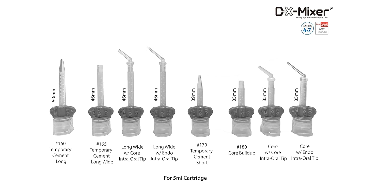 48 puntas de mezcla de impresión dental DX-Mixer de alas de colores (temperatura. Cem. Largo)