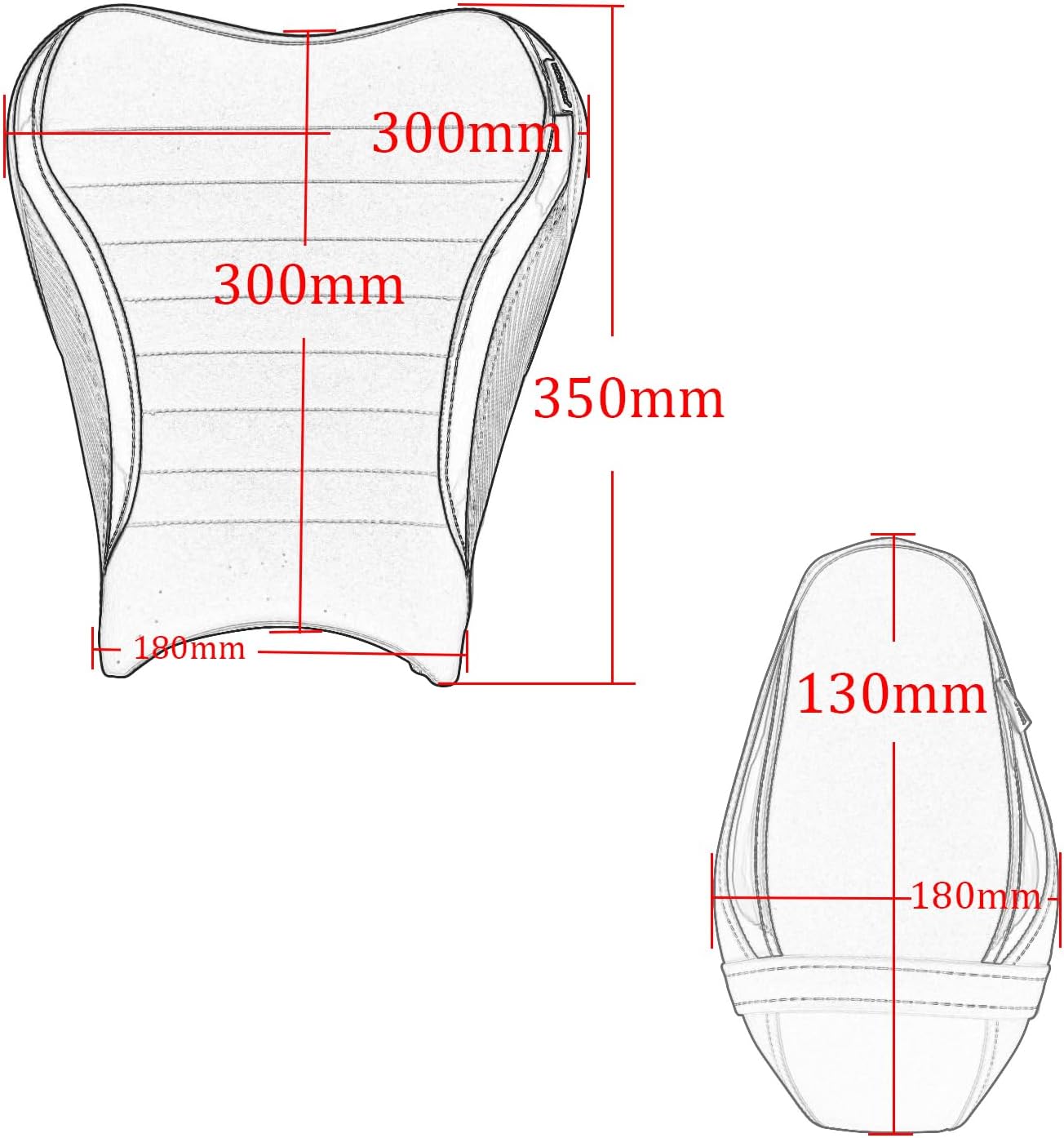 Midimttop Asiento delantero de cuero suave Touring Waterpfroof, cojín para asiento trasero del pasajero, asiento trasero para Ka-wa-sa-ki Z900 Z-900