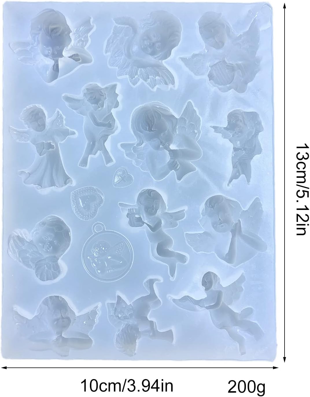 Moldes para coctelera de resina, moldes de resina UV, lindo molde de silicona de ángel hueco de epoxi rellenos de silicona molde de relleno de