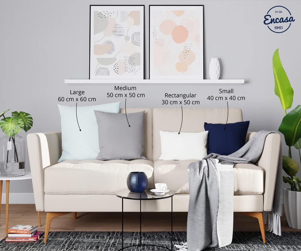 Encasa – Juego de 2 fundas de almohada de algodón I de 20 x 20 pulgadas (19.7 x 19.7 in), color verde salvia, sin relleno, fundas de almohada