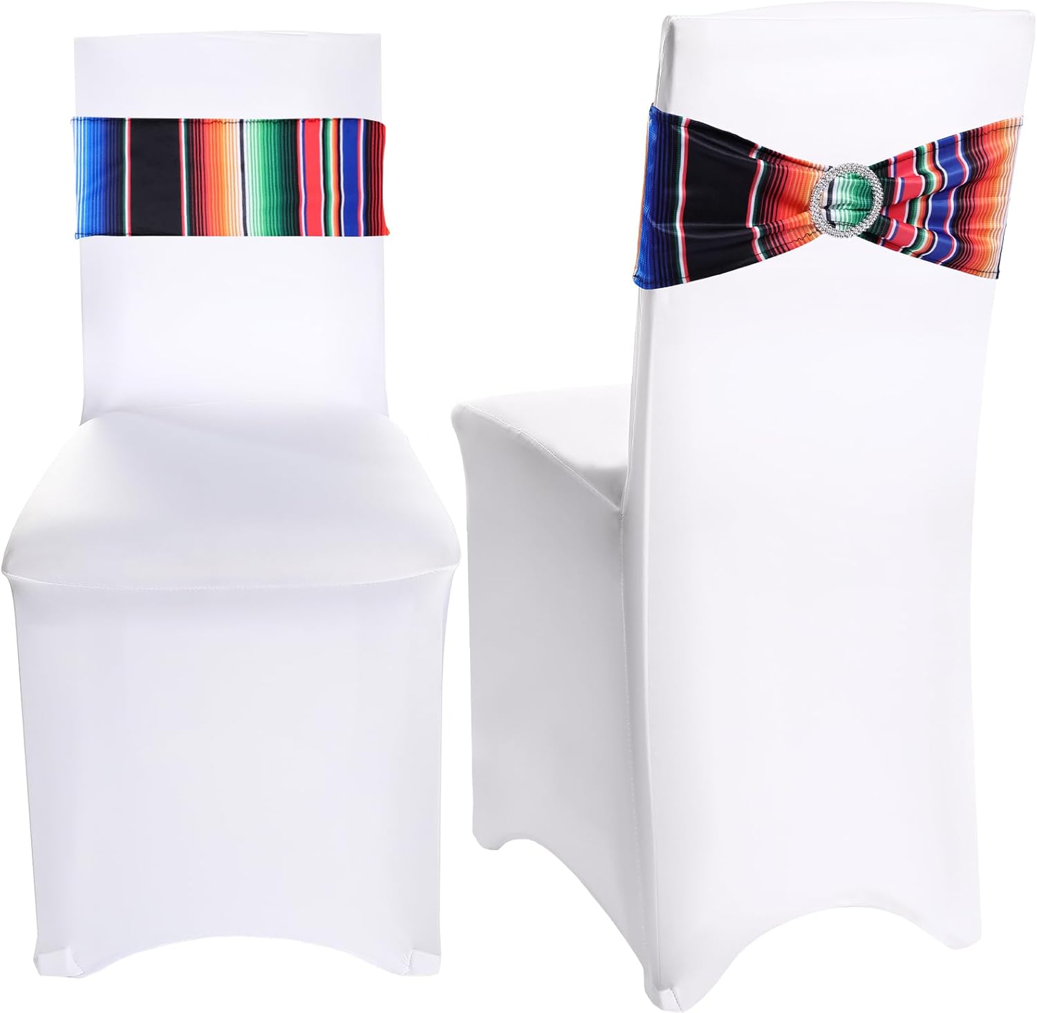 100 bandas elásticas para sillas de comedor con temática mexicana, bandas de elastano con hebilla para bodas, eventos, fiestas, ceremonias,