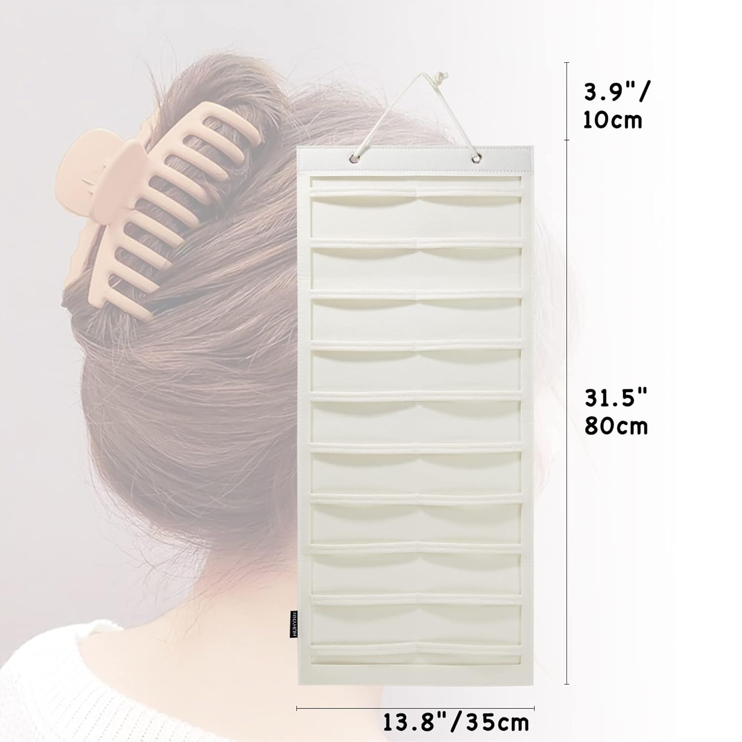 HUHYNN Organizador de pinzas colgantes para el cabello, organizadores y almacenamiento para mujeres y niñas, soporte de pinzas para el cabello para
