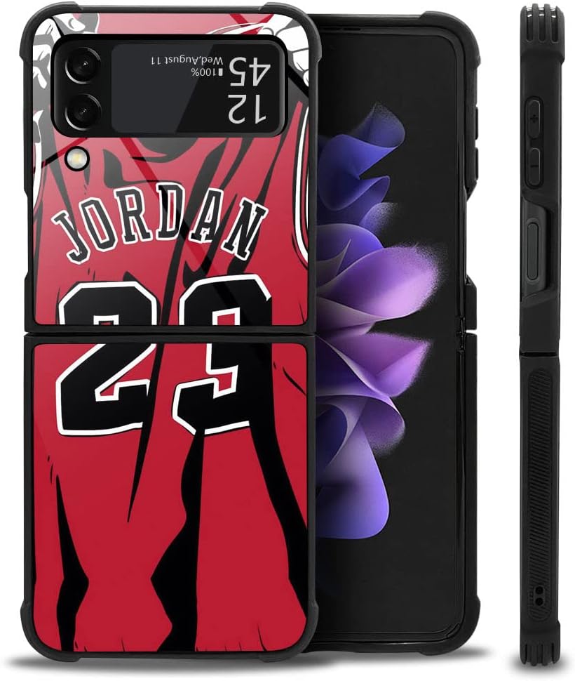 Funda compatible con Galaxy Z Flip 3 5G, Jugador de baloncesto 36 Galaxy Z Flip 3 5G para niños y hombres, funda de TPU suave a prueba de golpes