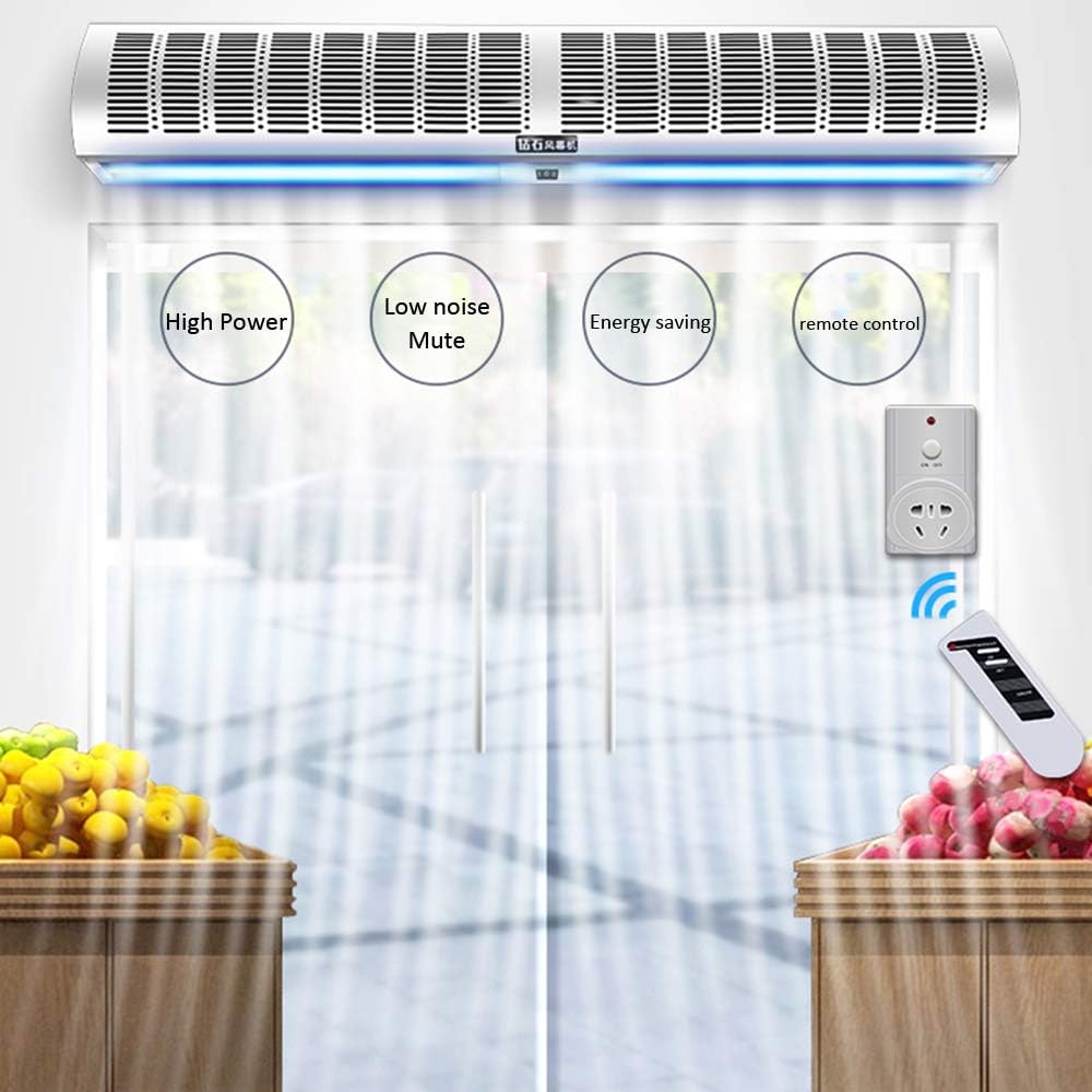 Air Curtain Gran volumen de aire y bajo ruido en entradas y salidas comerciales Máquina ajustable de dos velocidades Control remoto Dirección del