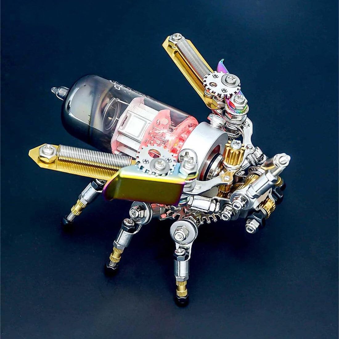 Newcomer Rompecabezas de metal 3D para adultos, luciérnaga mecánica 3D DIY, modelo de montaje de metal de insectos, decoración de piezas coloridas