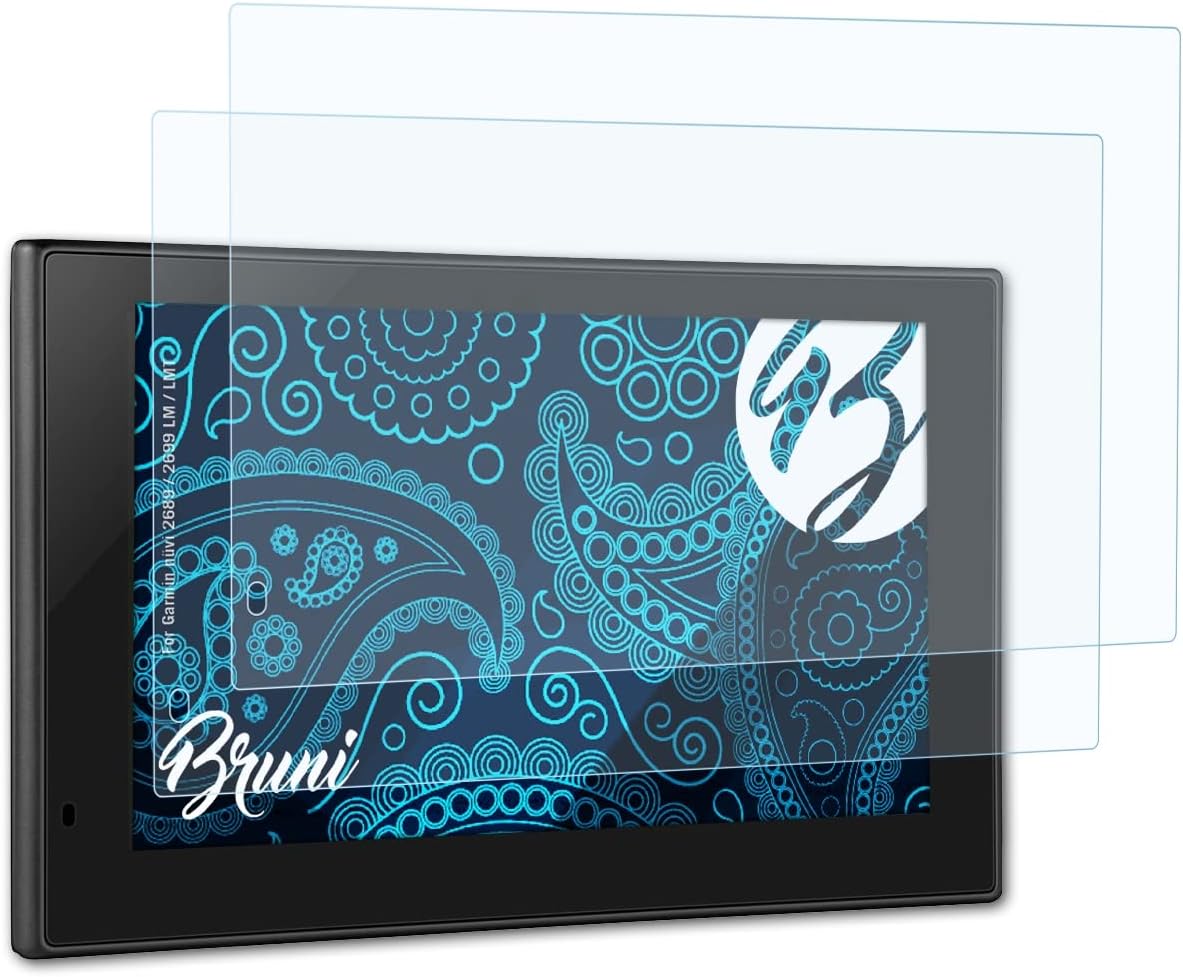 Bruni Protector de pantalla puede usarse con Garmin nüvi 26892699 LMLMT Protector Film transparente (2X)