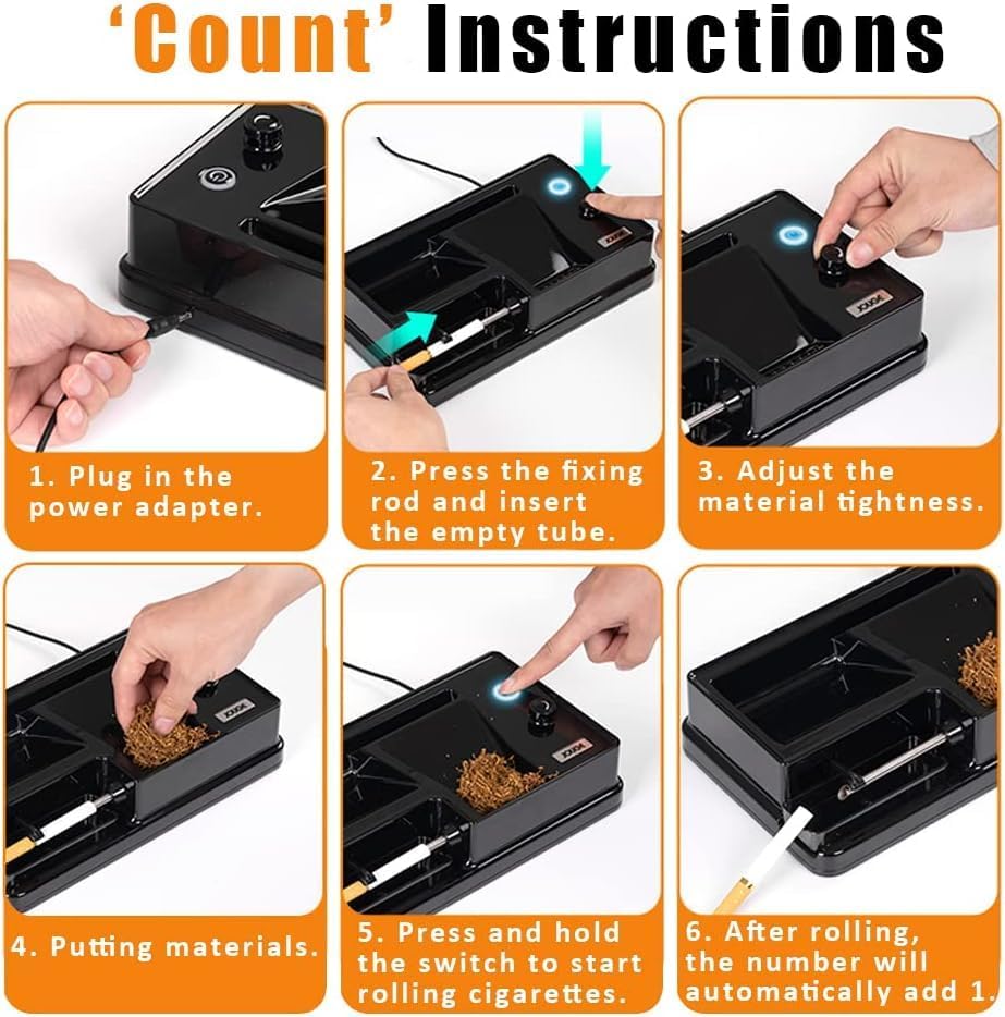 Máquina de laminación de cigarrillos eléctrica Máquina inyectora de cigarrillos con contador automático para tamaño de tubos Tamaño regular 0.31 ”
