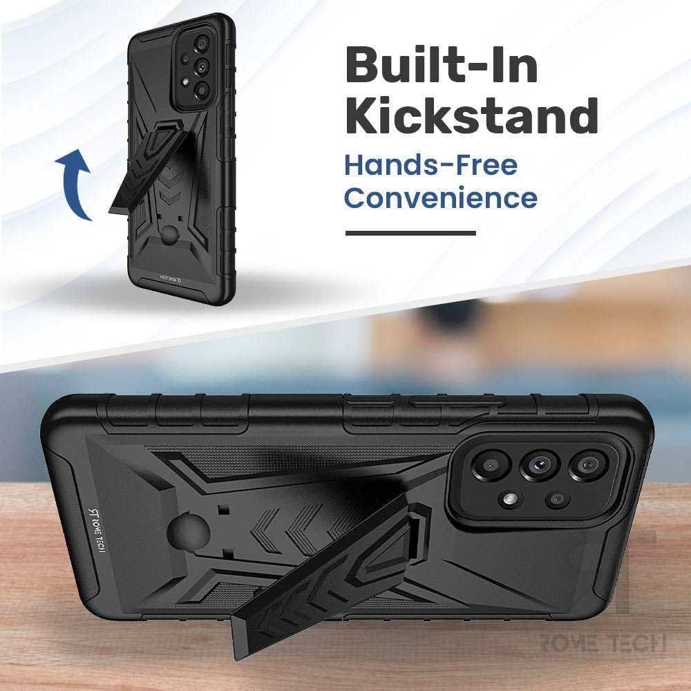 Rome Tech Funda con clip para cinturón para Samsung Galaxy A23  Galaxy A23 5G de doble capa a prueba de golpes con soporte – Funda resistente para