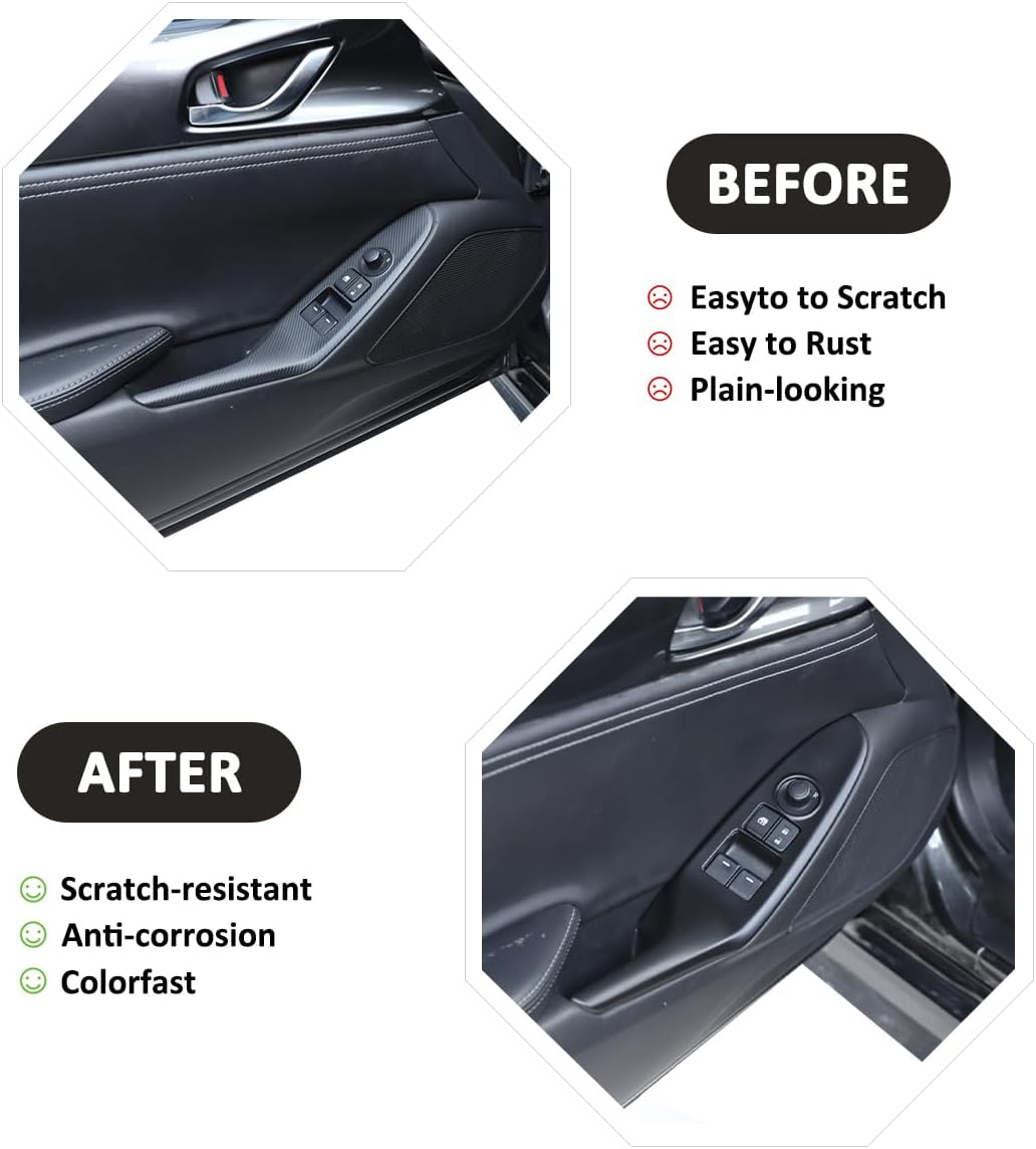 Decoración de botón elevador de ventana de puerta de automóvil para Mazda MX-5 ND 2015-2023 Interruptor de elevación de ventana, cubierta de panel,