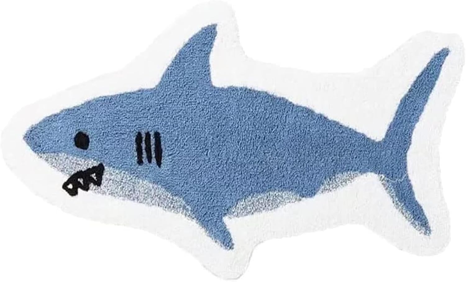 Alfombras de baño con forma de tiburón de dibujos animados, absorbentes, antideslizantes, cómodas y lavables, tapete de ducha para fregadero de