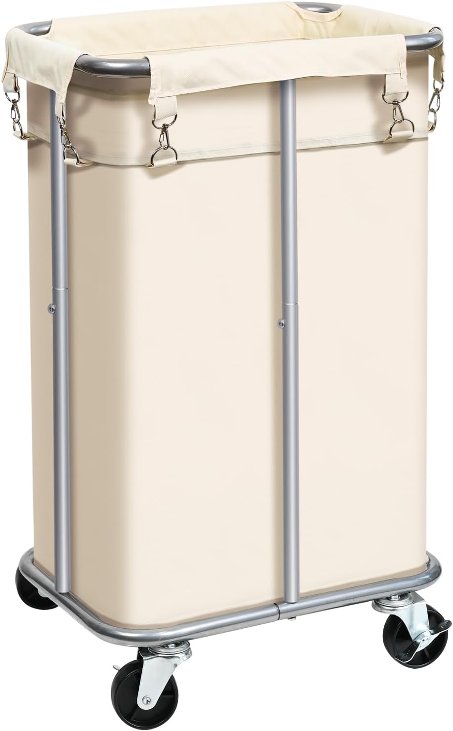 Cesta de lavandería con ruedas, cesta de lavandería con bolsa extraíble, carrito clasificador de ropa de 100 L, organizador de ropa estrecho y