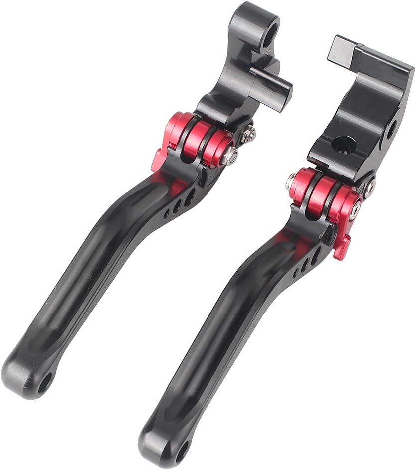 GZYF Palancas de embrague de freno cortopara Yamaha YZF R6 2005-2011YZF R1 2004-2008 negro y rojo