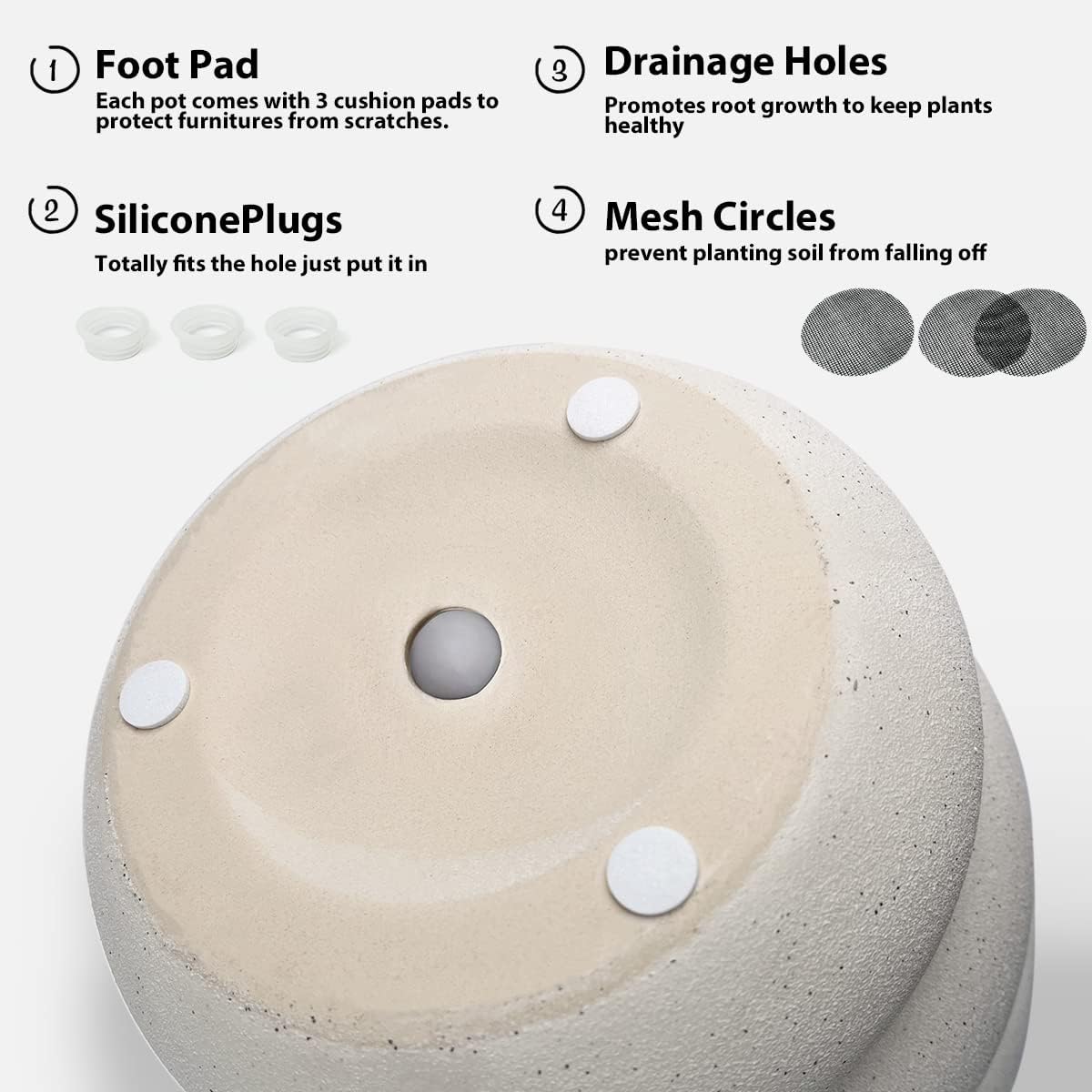 YBX – Macetas de cerámica de 8 pulgadas + 6 pulgadas con orificio de drenaje, decoración de abejas, macetas para plantas de serpientessuculentas de