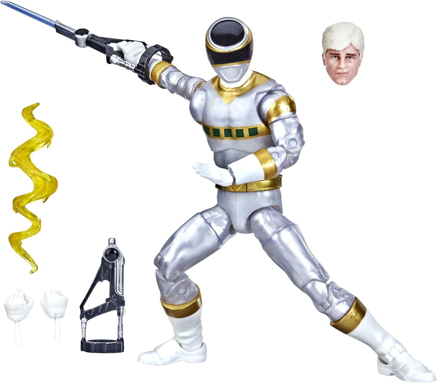 Power Rangers In Space Silver Ranger – Figura de acción de 6 pulgadas y accesorios