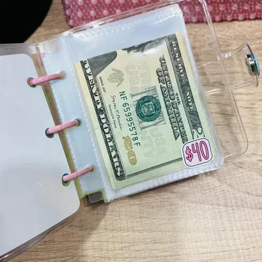 Carpeta de desafío de ahorro de 1000 unidades, carpeta de ahorro de dinero, libro de desafíos de ahorro de efectivo con sobres, cuaderno de desafío