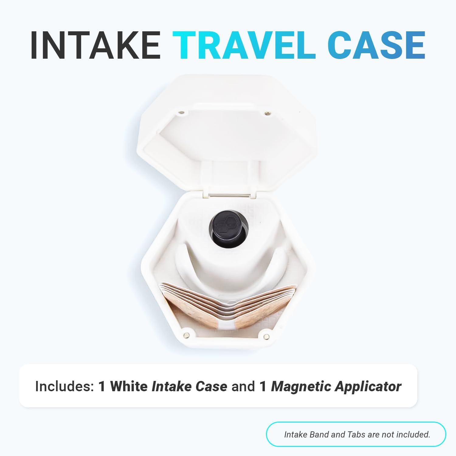 Intake Estuche de viaje para respiración y aplicador de recarga magnético, estuche de viaje pequeño para tiras nasales de admisión, con capacidad