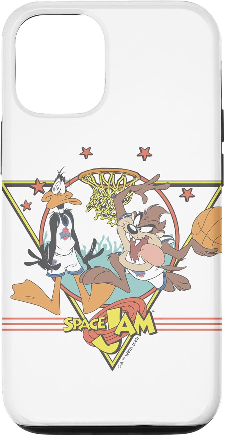 Funda para iPhone 13 Pro space jam Daffy Duck & Taz Retro Stars Basketball Team