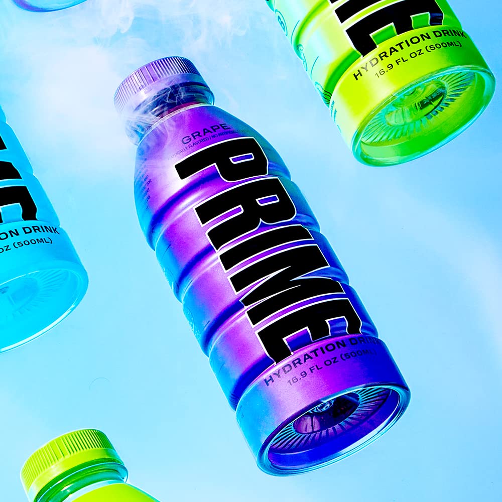PRIME Hydration GRAPE  Bebidas deportivas  Electrolito mejorado para una hidratación definitiva  250 mg de BCAA  Vitaminas B  Antioxidantes  0.07 oz